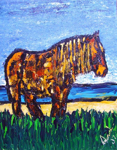 Paard langs waterkant